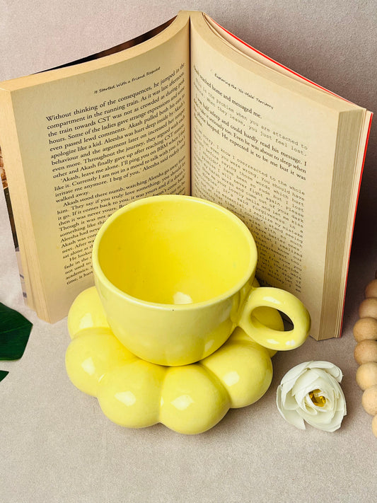 Yellow Bubble Cup & Saucer Set