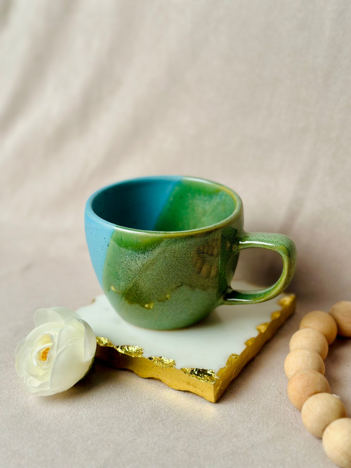 Demitasse Espresso Cups - Blue and Green