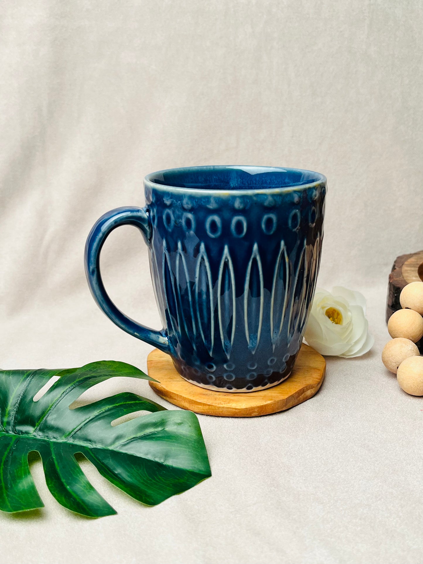 Elegant Blue Happy Mug