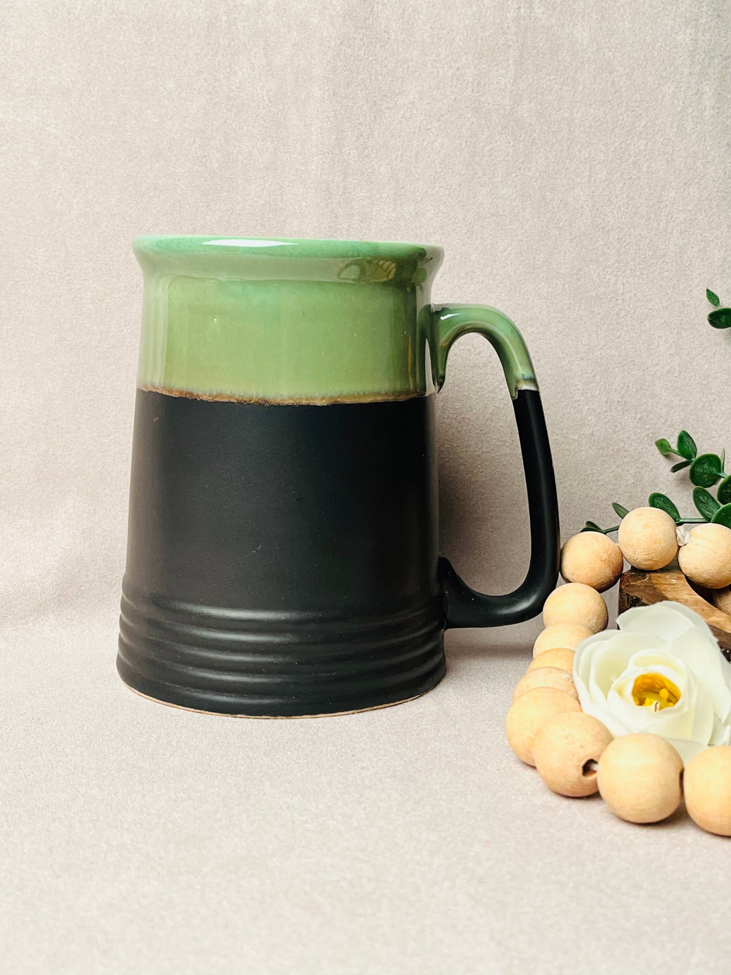 Studio Beer Mug-Black & Green