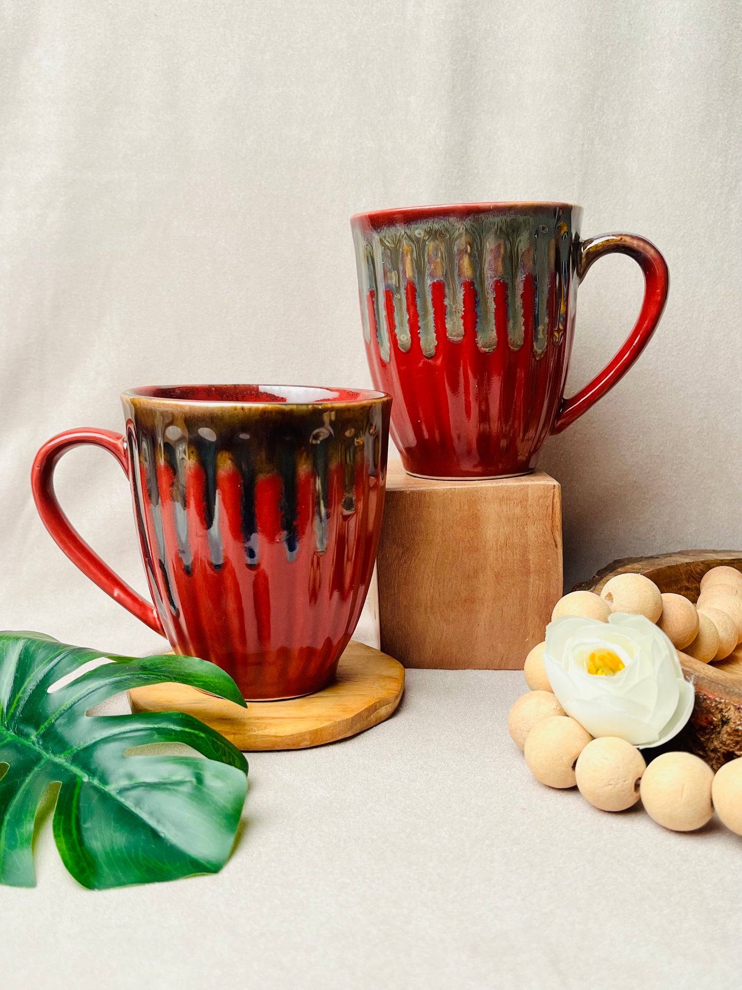 Elegant Red Happy Mug