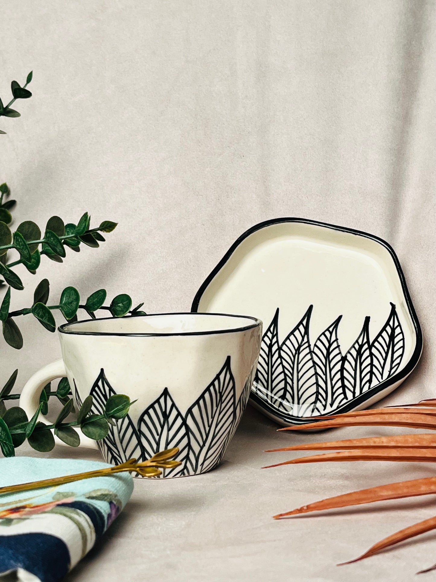 Tranquil Leaves Cup & Saucer