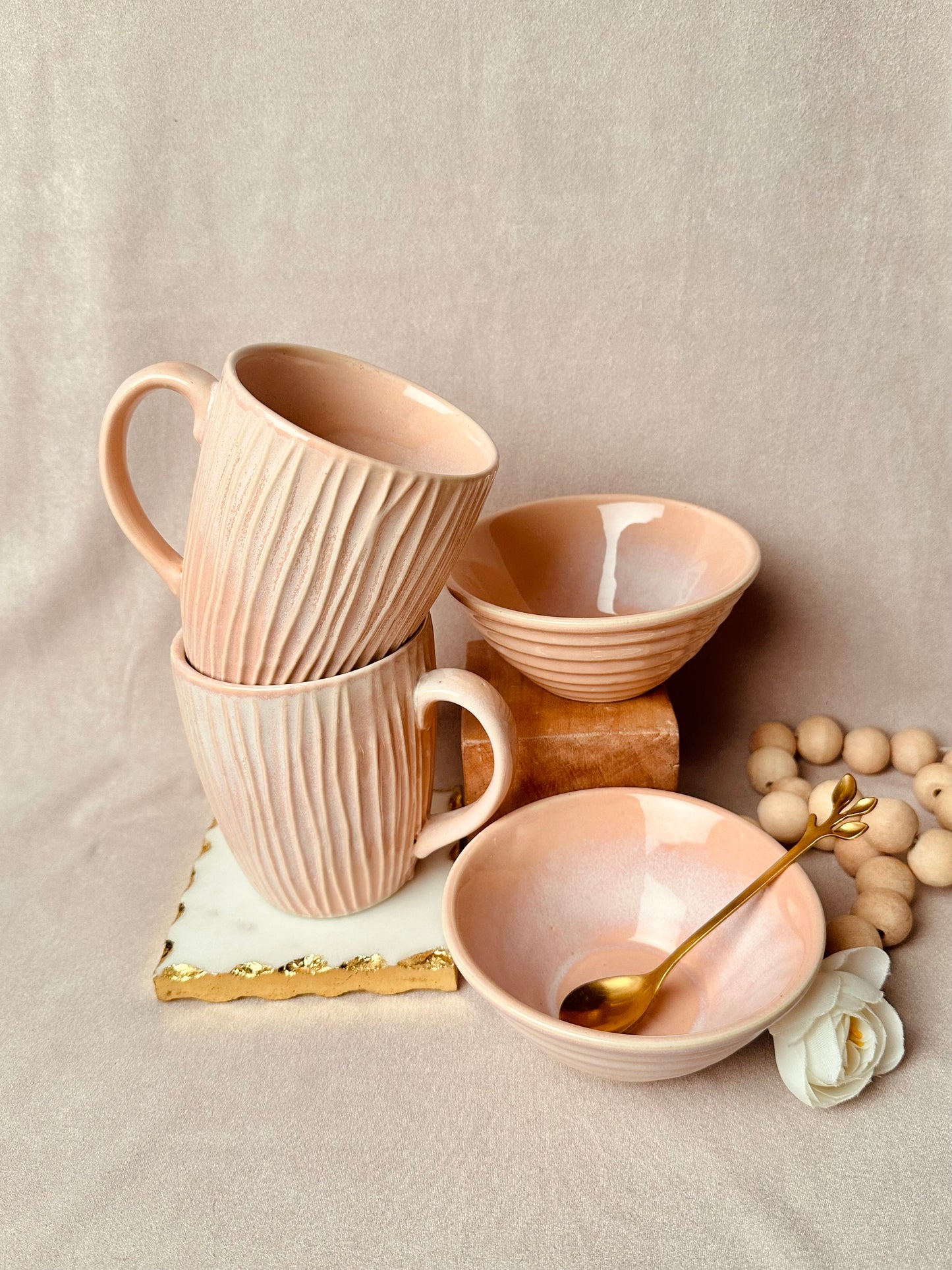 Pinky Ponky Mugs and Bowls Combo