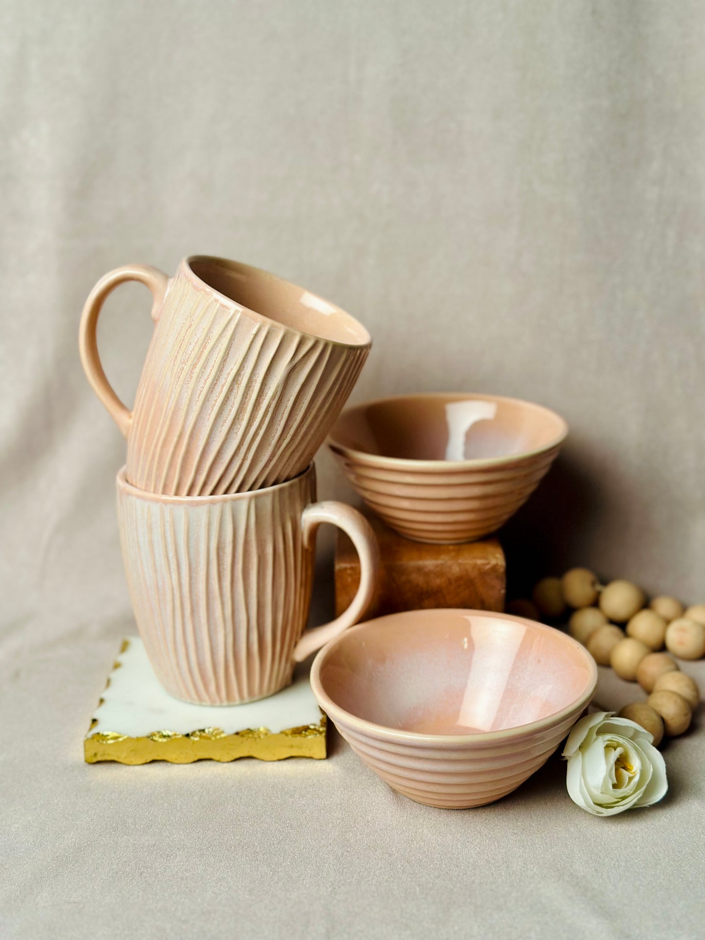 Pinky Ponky Mugs and Bowls Combo