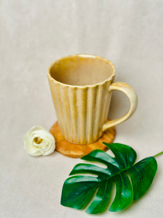 Yellow Ochre Ribbed Mug