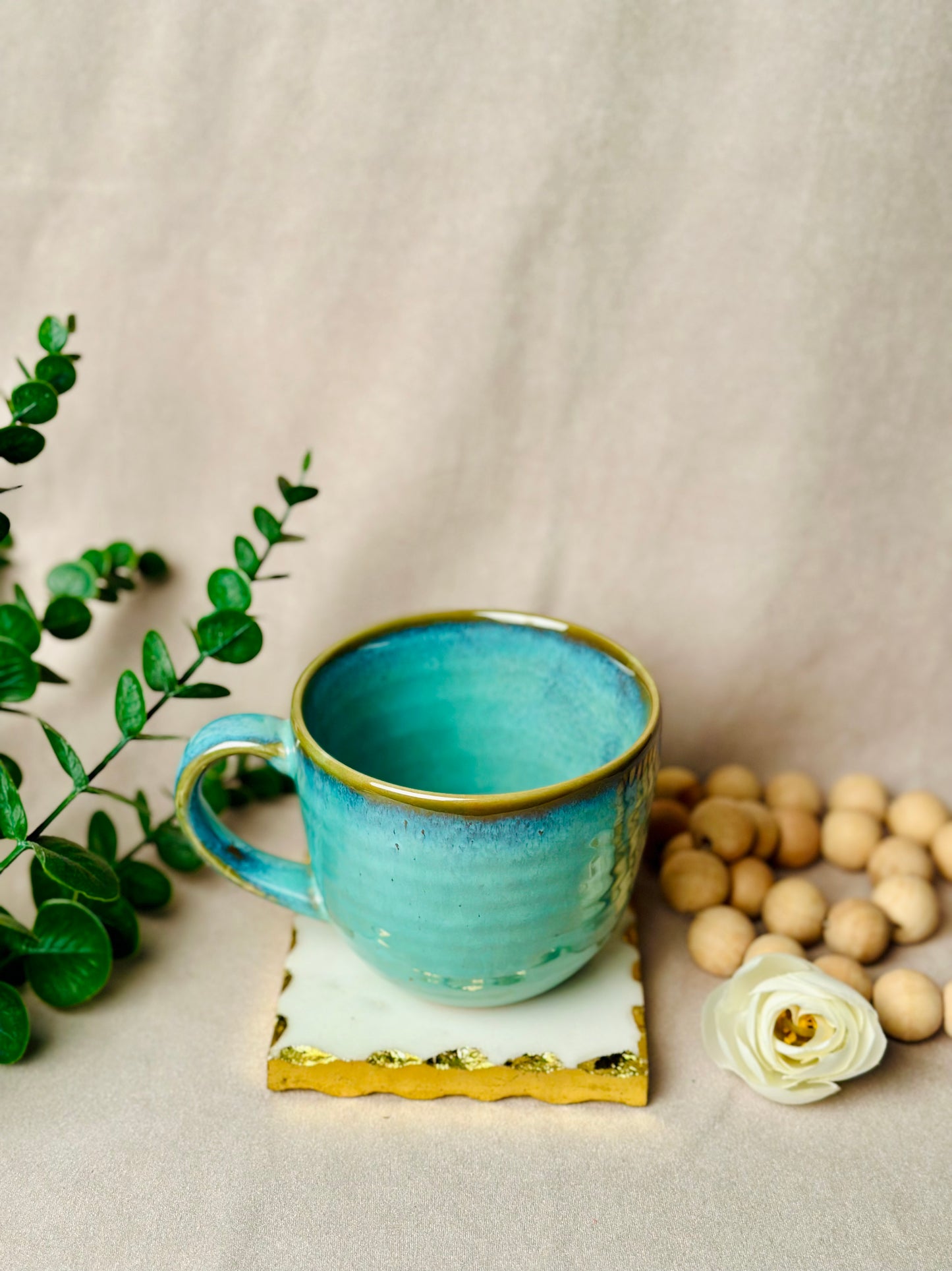 Big Turquoise Cappuccino Mug