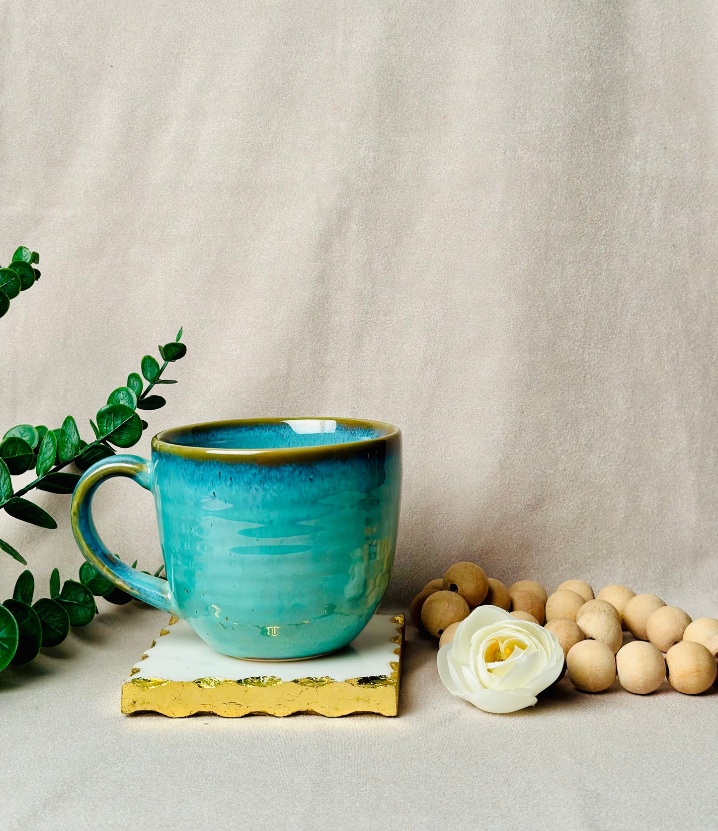 Big Turquoise Cappuccino Mug