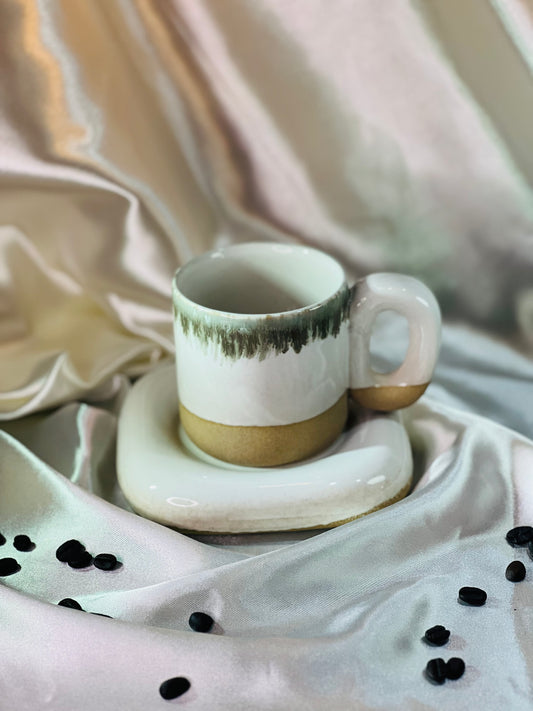 White Minimal Cup and Saucer