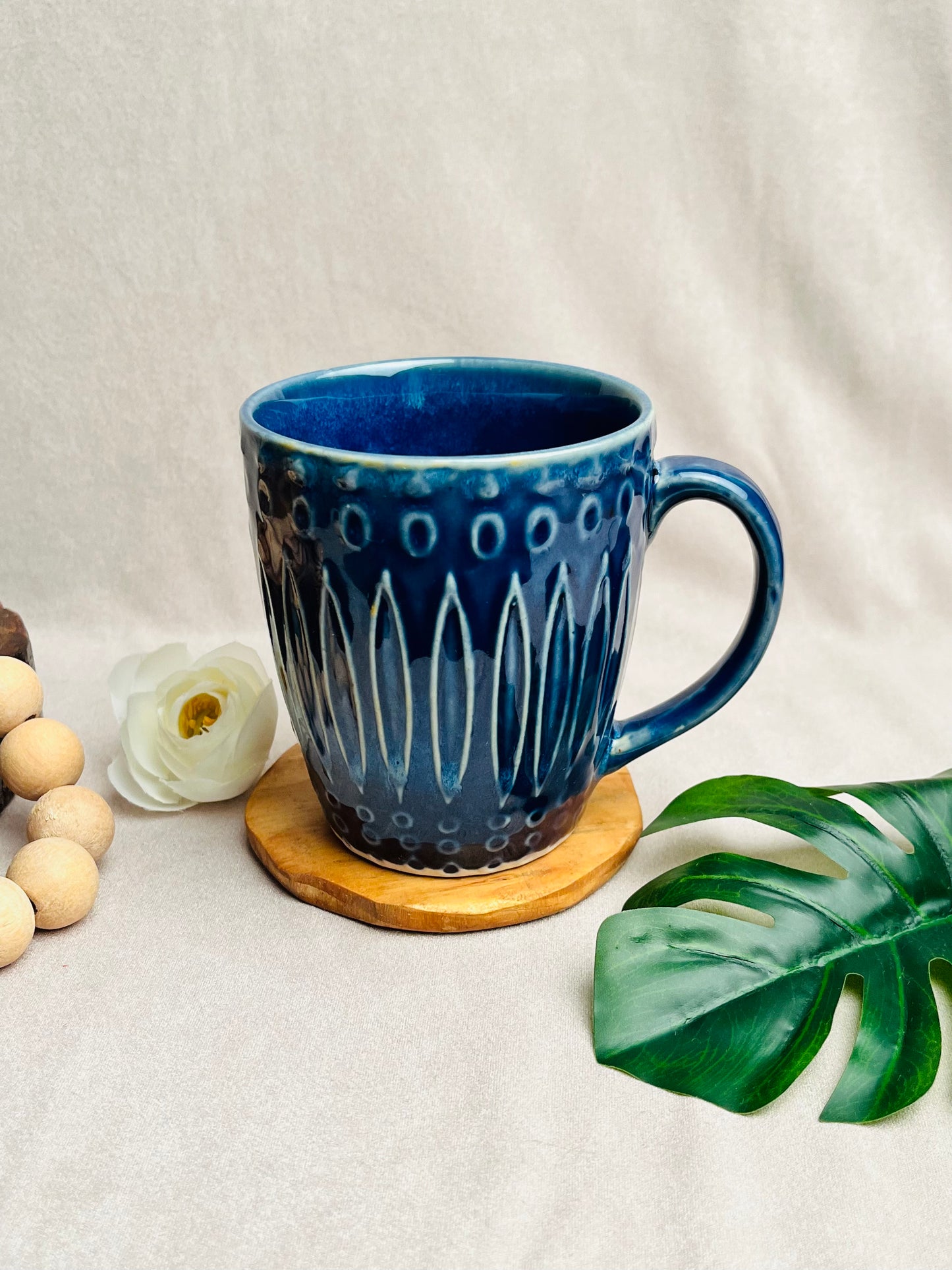 Elegant Blue Happy Mug