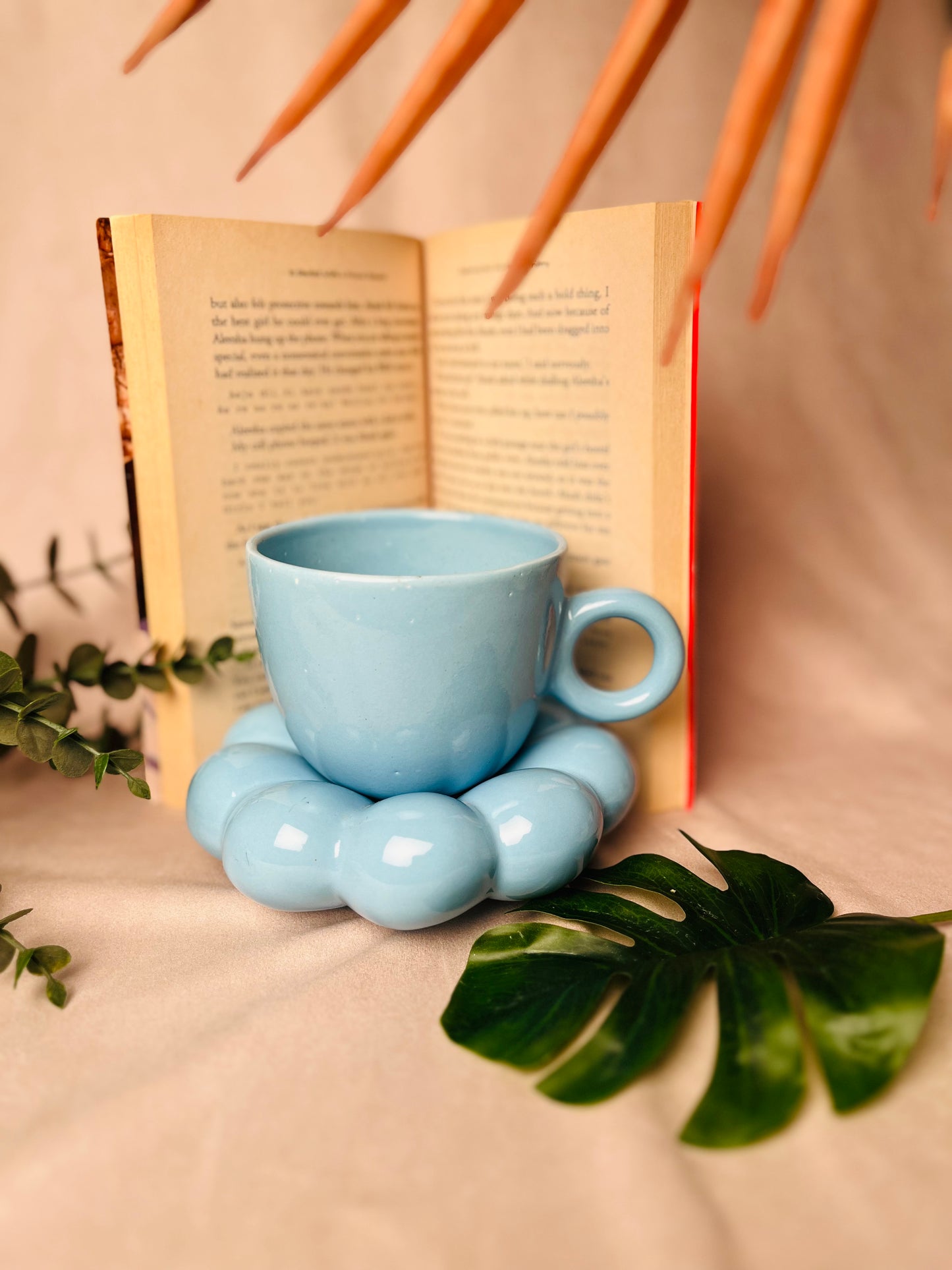 Blue Bubble Cup & Saucer Set