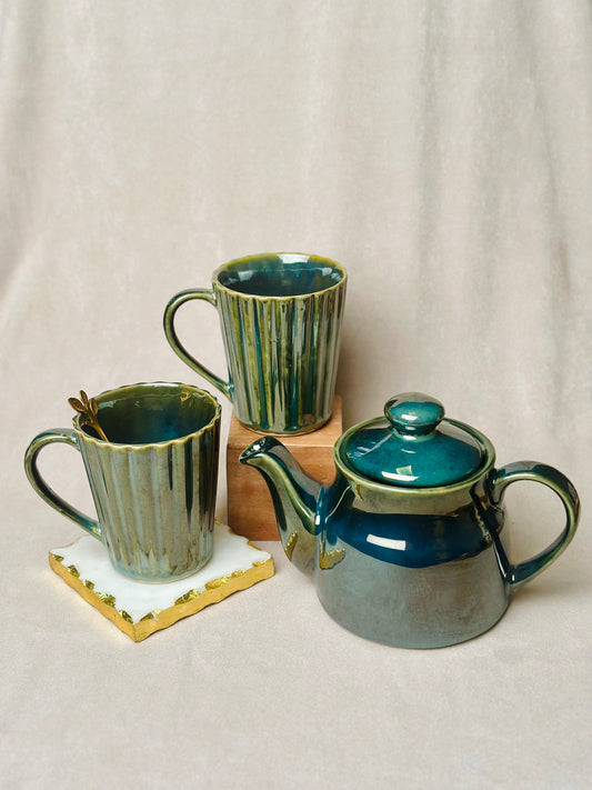 Glazed Kettle Combo with 2 Mugs