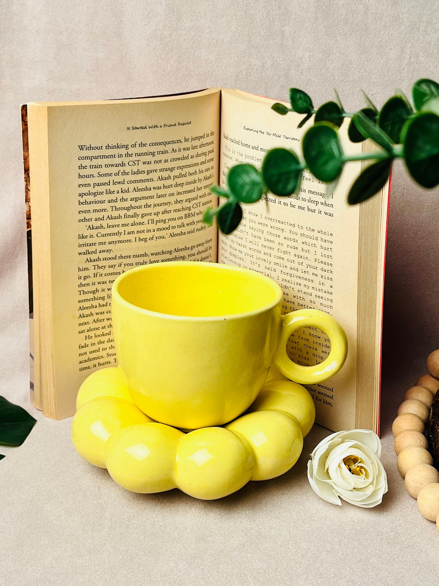 Yellow Bubble Cup & Saucer Set