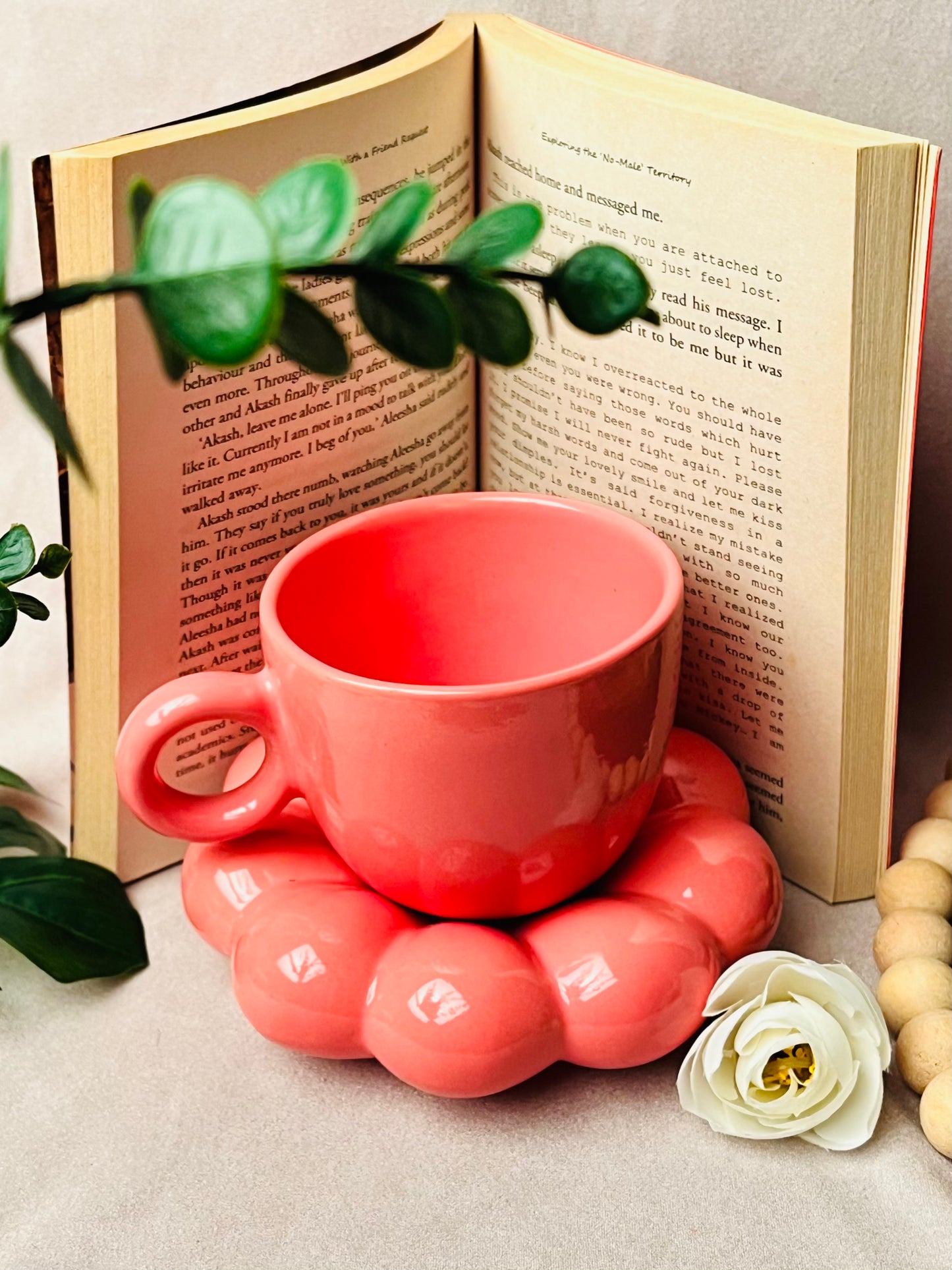 Pink Bubble Cup & Saucer Set