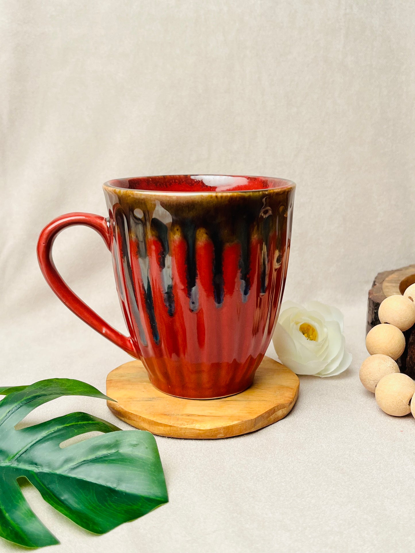 Elegant Red Happy Mug