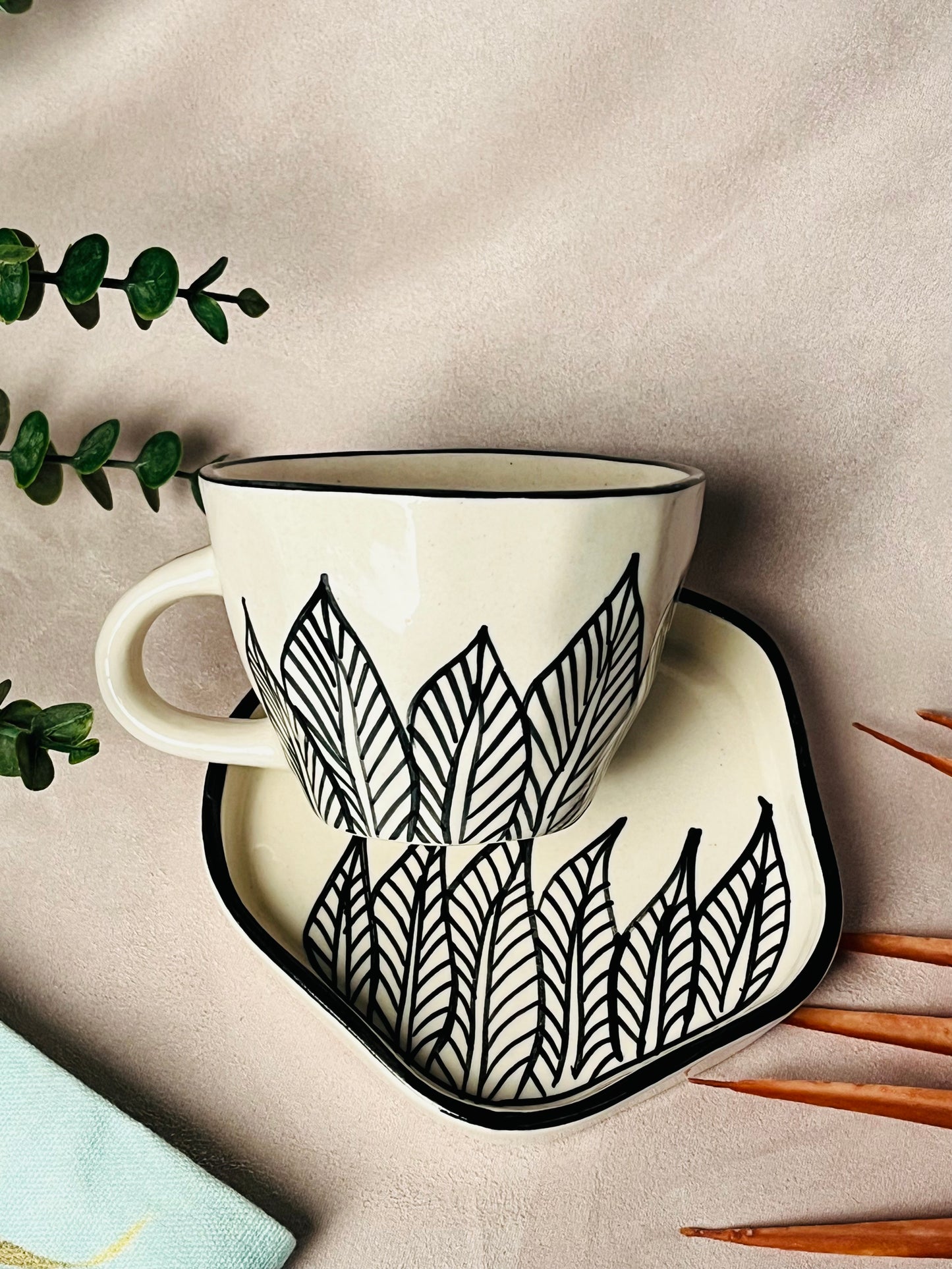 Tranquil Leaves Cup & Saucer