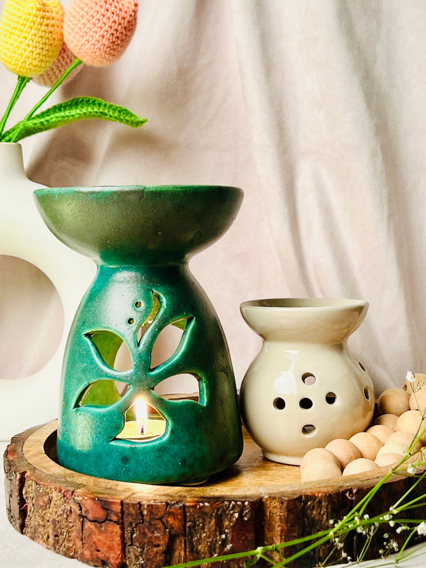 Turquoise Floral Aroma Diffuser