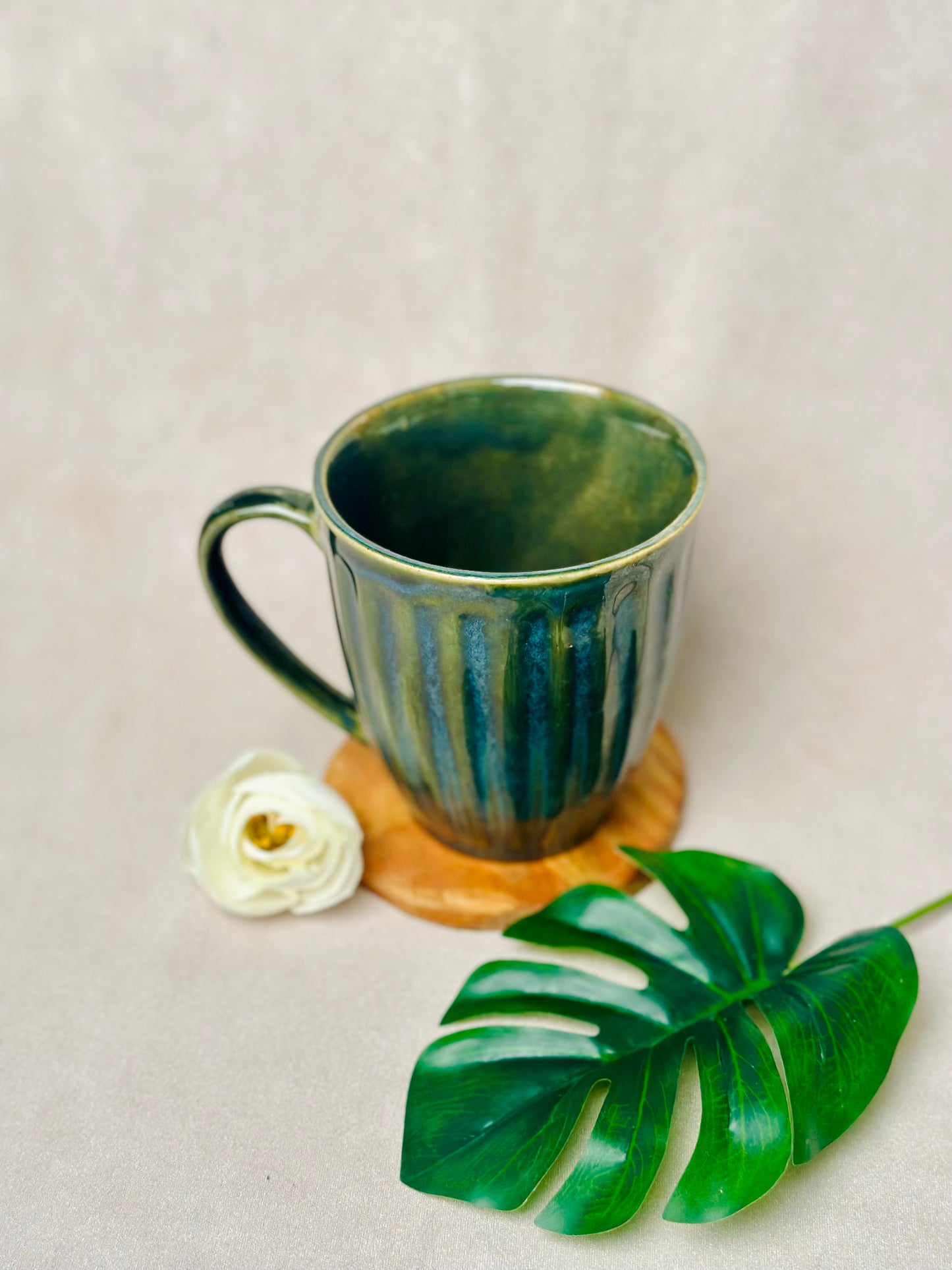 Olive Green Happy Mug