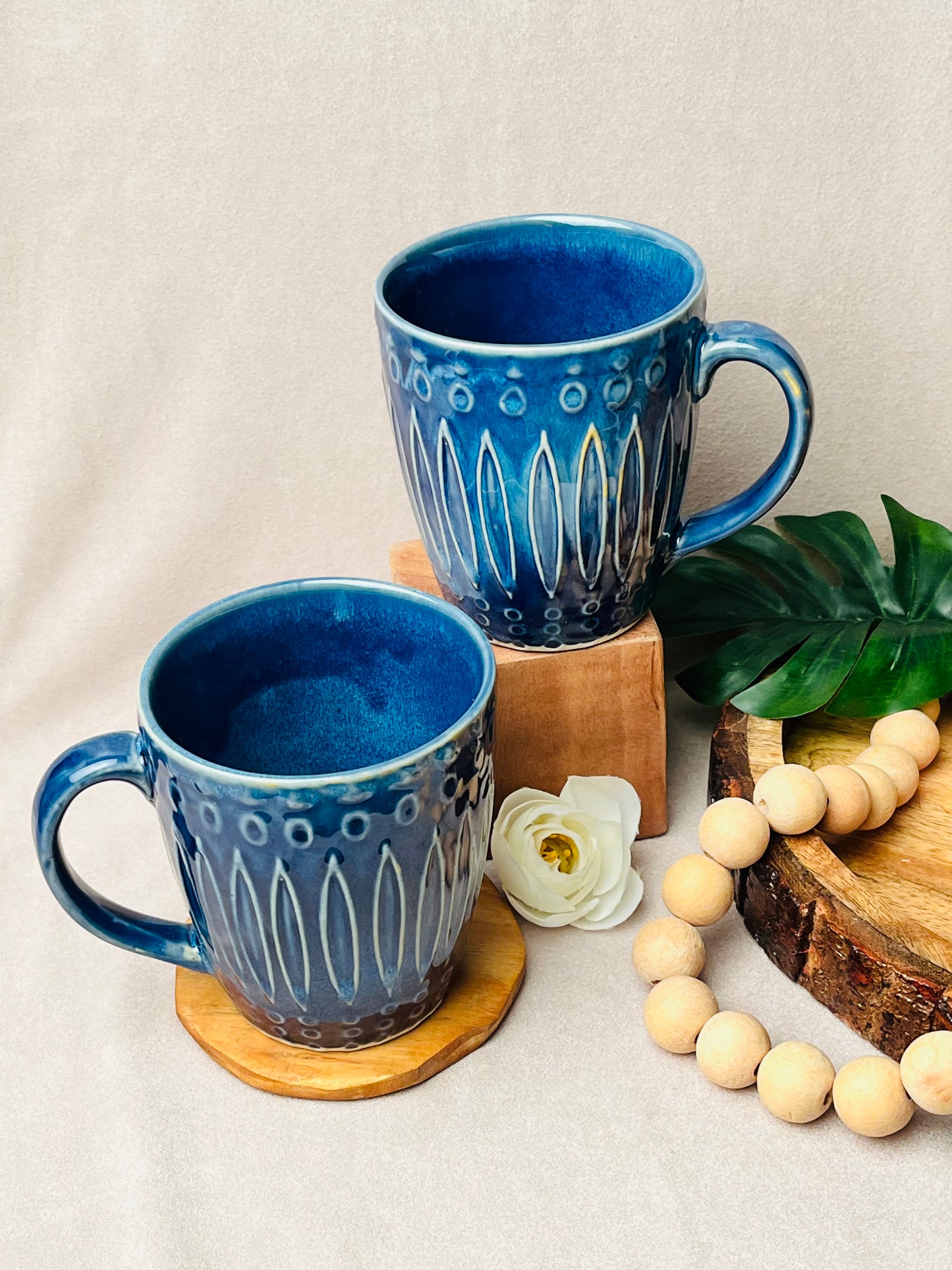 Elegant Blue Happy Mug