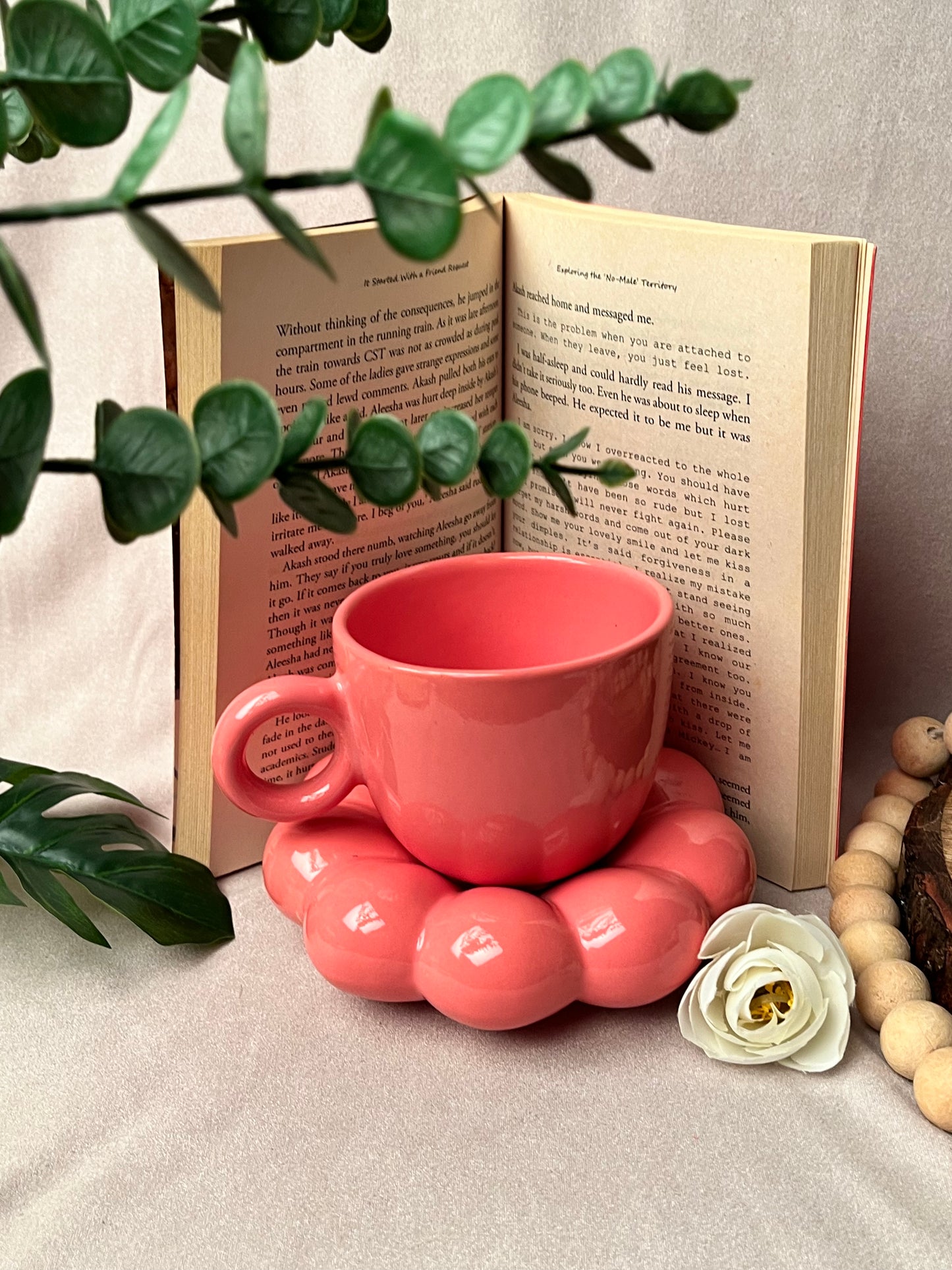 Pink Bubble Cup & Saucer Set