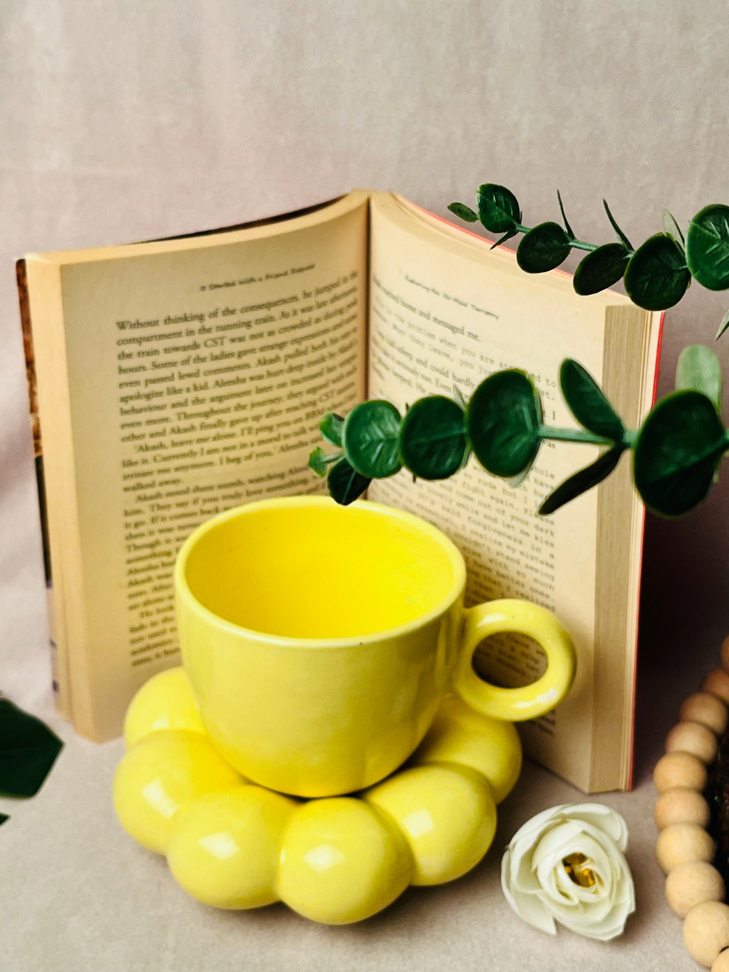 Yellow Bubble Cup & Saucer Set