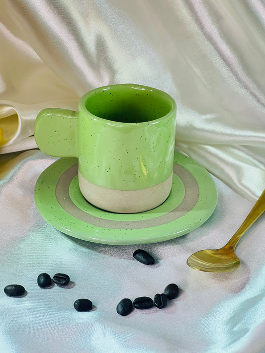 Green Espresso Cup and Saucer-2