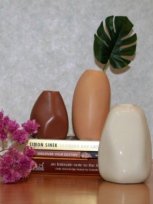 Minimal Earthy Vases- Set of 3